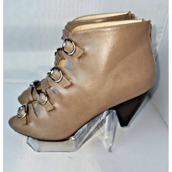 Cato Women's Open toe four Buckle Faux Leather Ankle Shoes size 10 - Picture 8 of 13